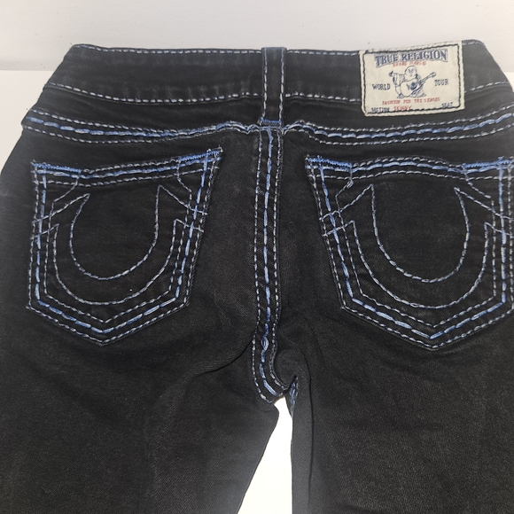 True Religion Black Jeans with Blue Accents - Picture 2 of 4